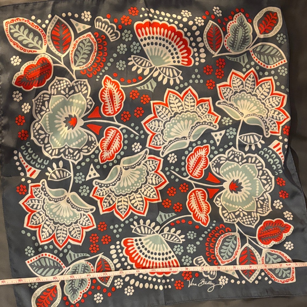 Vera Bradley Blue and Red Floral scarf - Picture 2 of 2